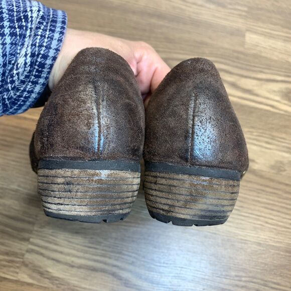 BORN Hensley Braided Low Heel Clogs Slip On Shoes Brown Leather Womens Size 8M - Picture 4 of 11
